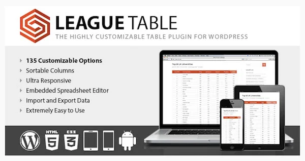 افزونه League Table برای جداول رتبهبندی
