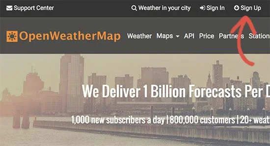 سایت OpenWeatherMap