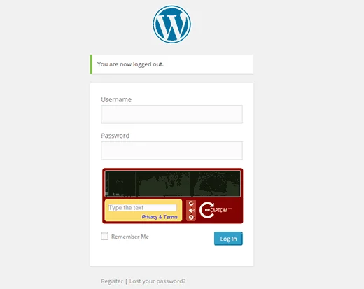 کد CAPTCHA در صفحه ورود و ثبت نام وردپرس