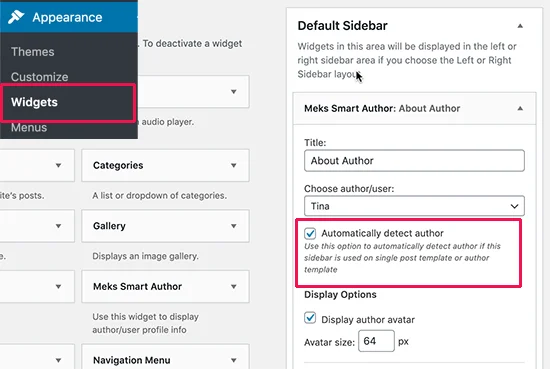 ویجت Meks Smart Author
